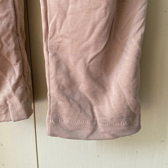 NWT Elan Medium Short Sleeve Jumpsuit Tan Wide Neck Drawstring Jogger - Picture 5 of 9